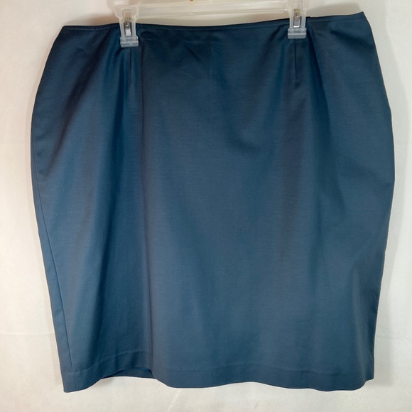 NEW Jones New York Cotton Faille Skirt Slate Blue - Picture 1 of 11